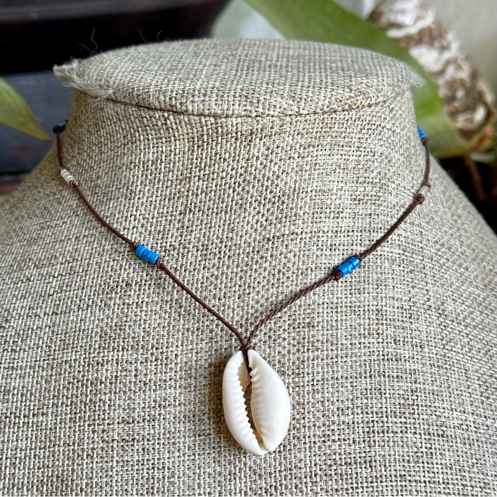 Beaded Cowrie Shell Necklace